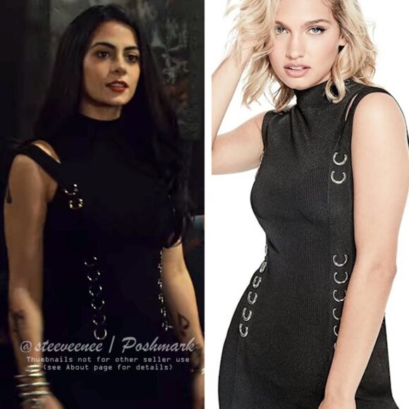 Guess Carrie Cold-Shoulder Sweater Ribbed Bodycon Dress ASO Isabelle Lightwood - Picture 1 of 11
